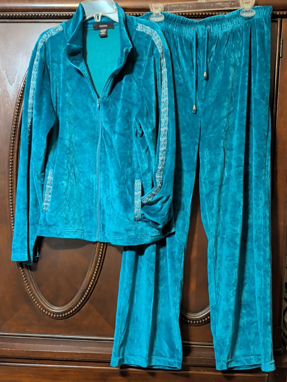 Vintage Kaktus Atheisure Velour With Beaded Trim Track Suit